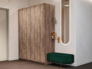 Шкаф складной Е1 Локер ("Гармошка" с системой Push to Move/Правый)162х52.5х220 см, с двумя модулями