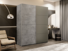 Шкафы-купе 2-х дверные, Шкаф-купе Эста 2-х дверный ДСП/Стекла хаки/Доводчик 180х66х240