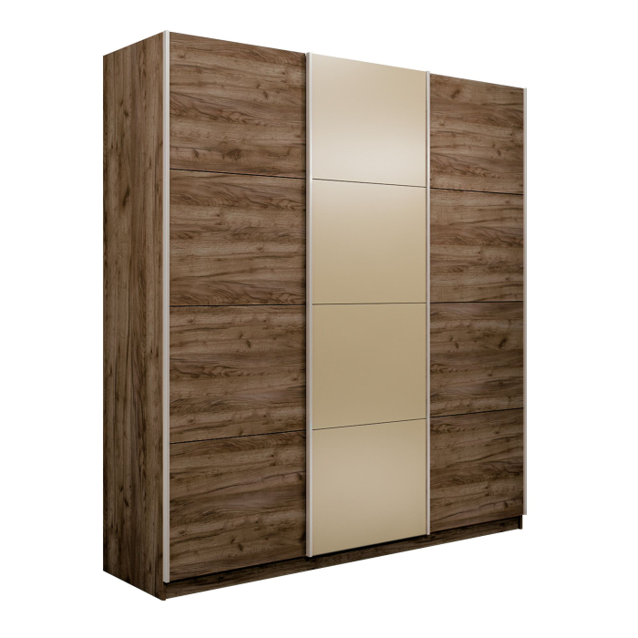 Шкафы-купе 3-х дверные, Шкаф-купе Эста 3-х дверный ДСП/Стекла фисташка/Доводчик 240х66х240