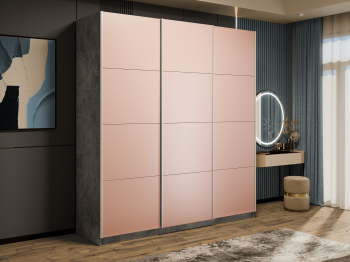 Шкаф-купе Прайм 3-х дверный Стекла пудра/Доводчики 180х57х230