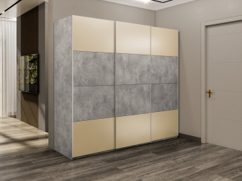 Шкаф-купе Эста 3-х дверный ДСП/Стекла фисташка/Доводчик 270х66х240