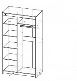 Шкаф-купе шк-18 двухдверный с зеркалом