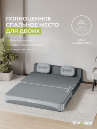 Бескаркасный диван-кровать Клиффорд Мини, спальное место 1550*1900 мм велюр