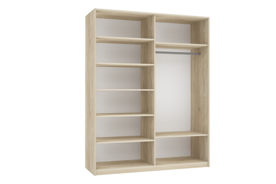 Шкафы-купе 2-х дверные, Шкаф Прайм дуо Комби ДСП +зеркало 2300 х 1400 х 570