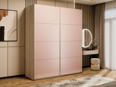 Шкафы-купе 2-х дверные, Шкаф-купе Эста 2-х дверный Стекла пудра/Доводчик 180х66х240