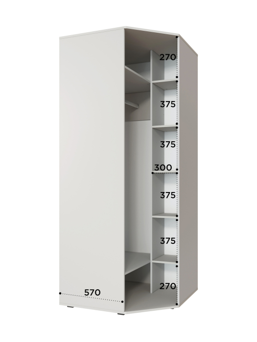 Угловые шкафы, Шкаф угловой Эмилия ЭЛ-17К глухой