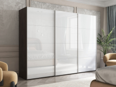 Шкафы-купе 3-х дверные, Шкаф-купе Эста Трио Стекло белое 300х66х240