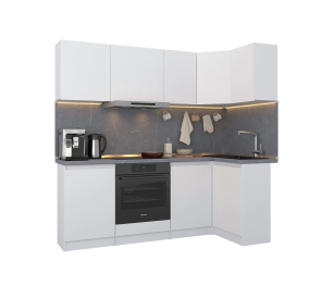 Кухонный гарнитур Леон угловой 210х100 см, белый