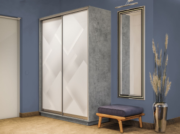 Шкаф-купе Экспресс 2-х дверный Фотопечать Квадрат Стекла 160х60х220