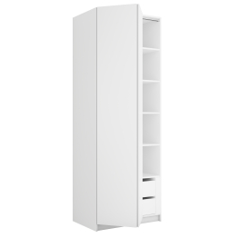 Шкаф складной Е1 Локер ("Гармошка" с системой Push to Move/Левый)81х52.5х220 см, с полками и модулем