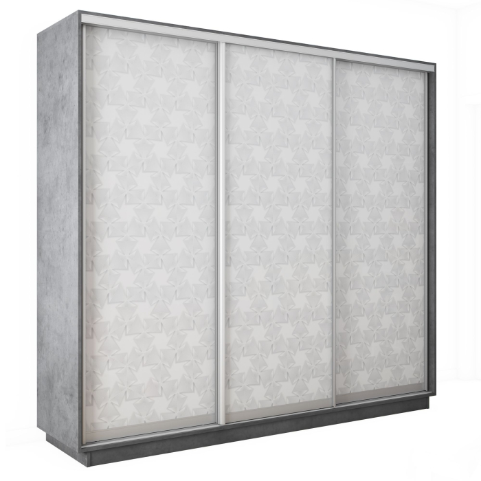 Шкафы-купе 3-х дверные, Шкаф-купе Экспресс 3-х дверный Фотопечать Калейдоскоп Стекла 240х60х220