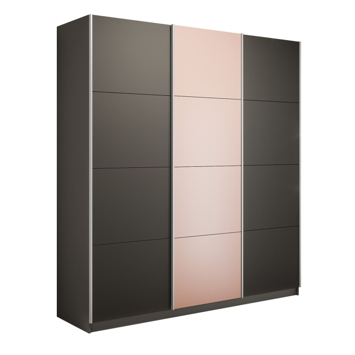 Шкафы-купе 3-х дверные, Шкаф-купе Прайм 3-х дверный Стекла пудра/ДСП/Доводчики 210х57х230