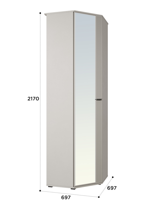 Угловые шкафы, Шкаф угловой Эмилия ЭЛ-14К с зеркалом