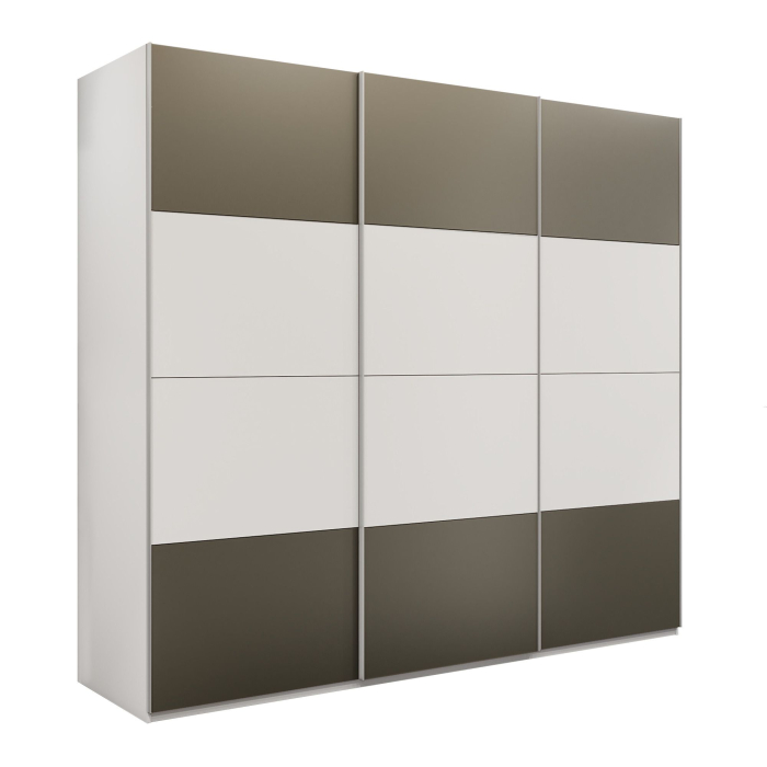 Шкафы-купе 3-х дверные, Шкаф-купе Эста 3-х дверный ДСП/Стекла хаки/Доводчик 270х66х240