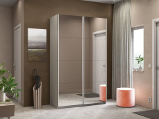 Шкафы-купе 2-х дверные, Шкаф-купе Прайм 2-х дверный Зеркала/Доводчики 160х57х230