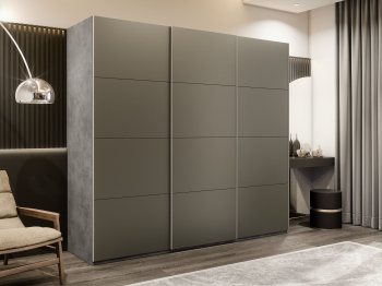 Шкаф-купе Эста 3-х дверный Стекла хаки/Доводчик 240х66х240