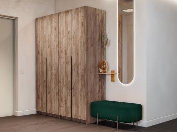 Распашной шкаф Локер 800+800 (Гармошка) с ящиками и полками справа