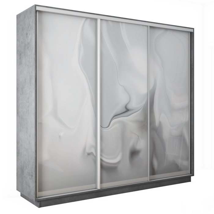 Шкафы-купе 3-х дверные, Шкаф-купе Экспресс 3-х дверный Фотопечать Шелк Стекла 210х45х220