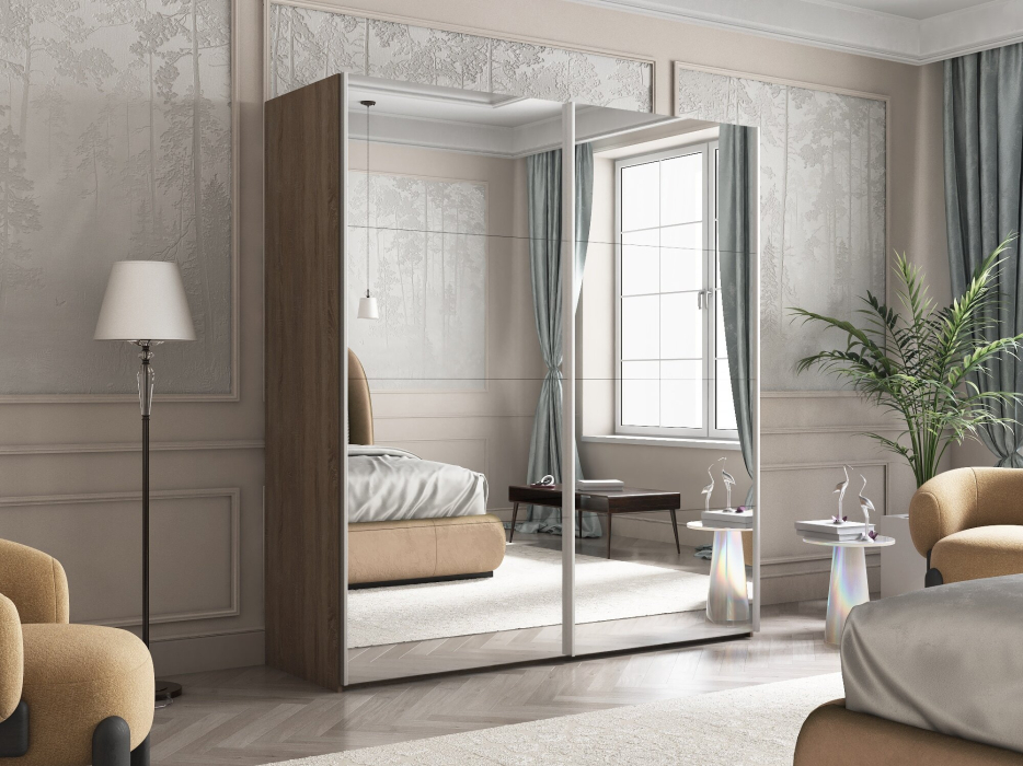 Шкафы-купе 2-х дверные, Шкаф-купе Эста Зеркало+Зеркало 200х66х240