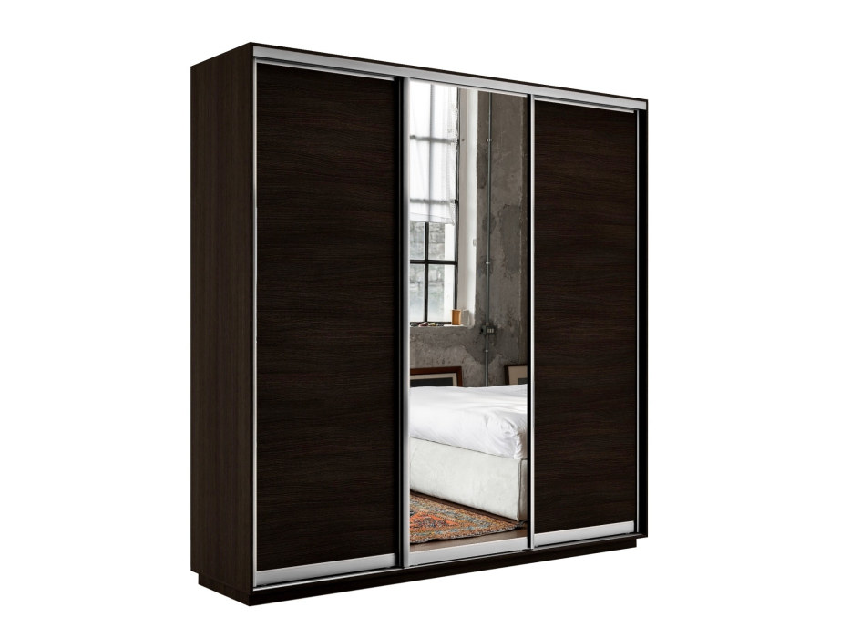 Шкафы-купе 3-х дверные, Шкаф-купе Экспресс Медиум (1 зеркало) трио 2200 x 2400 x 450