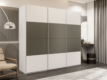 Шкаф-купе Эста 3-х дверный ДСП/Стекла хаки/Доводчик 240х66х240