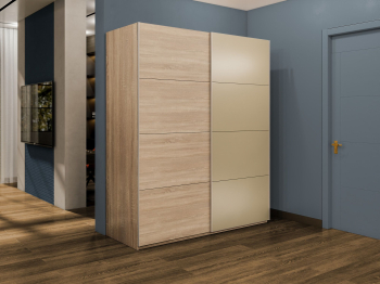 Шкаф-купе Эста 2-х дверный ДСП/Стекла фисташка/Доводчик 200х66х240