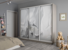 Шкафы-купе 3-х дверные, Шкаф-купе Экспресс 3-х дверный Фотопечать Шелк Стекла 180х45х220