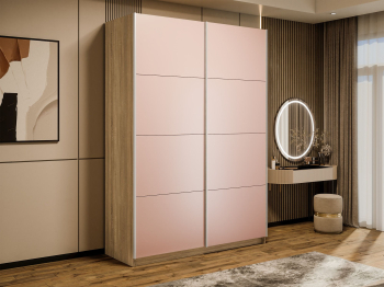 Шкаф-купе Прайм 2-х дверный Стекла пудра/Доводчики 140х57х230