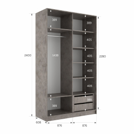 Шкаф-купе Эста 2-х дверный Стекла фисташка/Доводчик 180х66х240