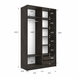 Шкаф-купе Эста ДСП+ДСП 180х66х240