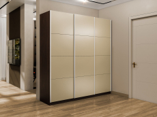 Шкафы-купе 3-х дверные, Шкаф-купе Эста 3-х дверный Стекла фисташка/Доводчик 240х66х240