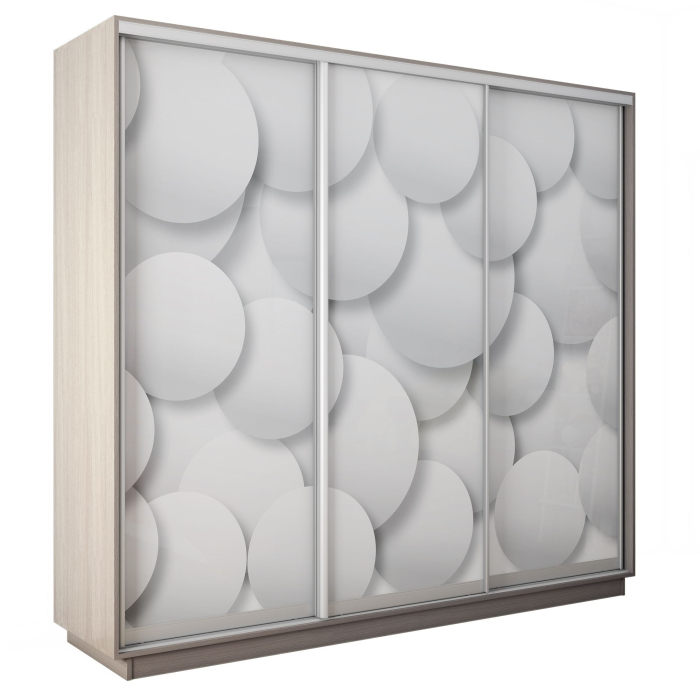 Шкафы-купе 3-х дверные, Шкаф-купе Экспресс 3-х дверный Фотопечать Шары Стекла 210х60х220
