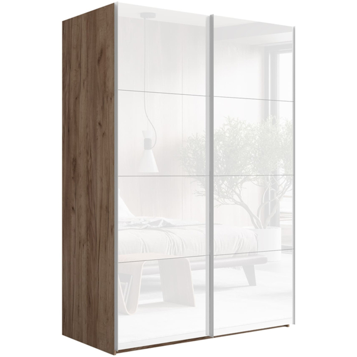 Шкафы-купе 2-х дверные, Шкаф-купе Эста Стекло белое+Стекло белое 180х66х240