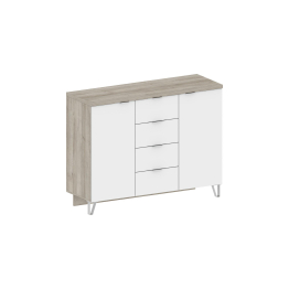 Комод Анима КМ-3204, дуб серый, белый