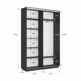 Шкаф-купе Экспресс 2-х дверный Фотопечать Шелк Стекла 140х45х220