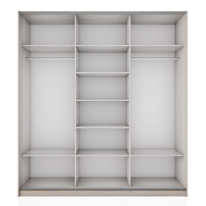 Шкафы-купе 3-х дверные, Шкаф-купе Широкий Прайм 3-х дверный ДСП/Доводчики 240х57х230