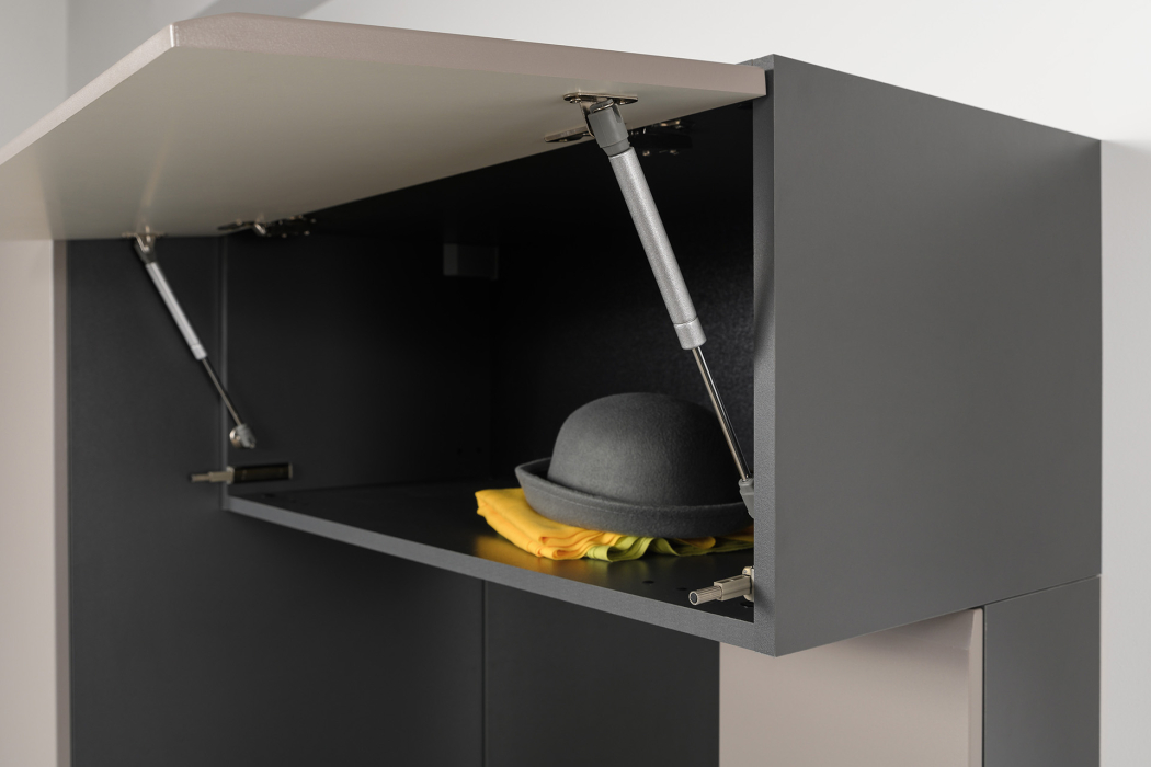 Шкафы распашные, Шкаф антресольный Сидней 16.314.01, антрацит, веллюто капучино