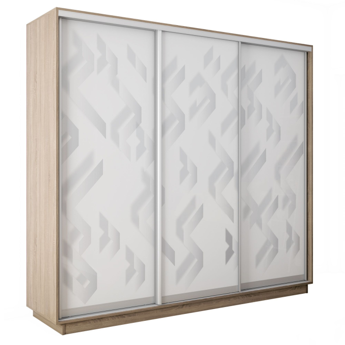 Шкафы-купе 3-х дверные, Шкаф-купе Экспресс 3-х дверный Фотопечать Ленты Стекла 240х45х220