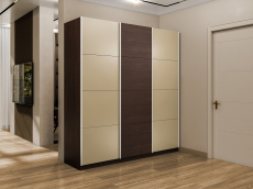 Шкафы-купе 3-х дверные, Шкаф-купе Прайм 3-х дверный Стекла фисташка/ДСП/Доводчики 180х57х230