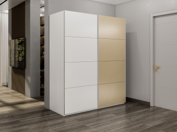 Шкаф-купе Эста 2-х дверный ДСП/Стекла фисташка/Доводчик 180х66х240