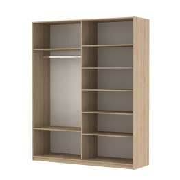 Шкаф Эста дуо Стекло белое/зеркало 2400 х 2000 х 660