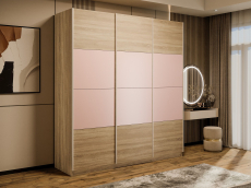 Шкафы-купе 3-х дверные, Шкаф-купе Эста 3-х дверный ДСП/Стекла пудра/Доводчик 300х66х240