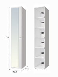 Шкаф-пенал Эмилия ЭЛ-15К с зеркалом
