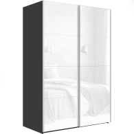 Шкафы-купе 2-х дверные, Шкаф-купе Эста Стекло белое+Стекло белое 180х66х240