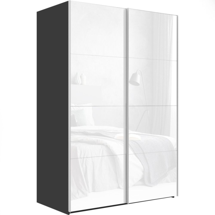 Шкафы-купе 2-х дверные, Шкаф-купе Эста Стекло белое+Стекло белое 180х66х240