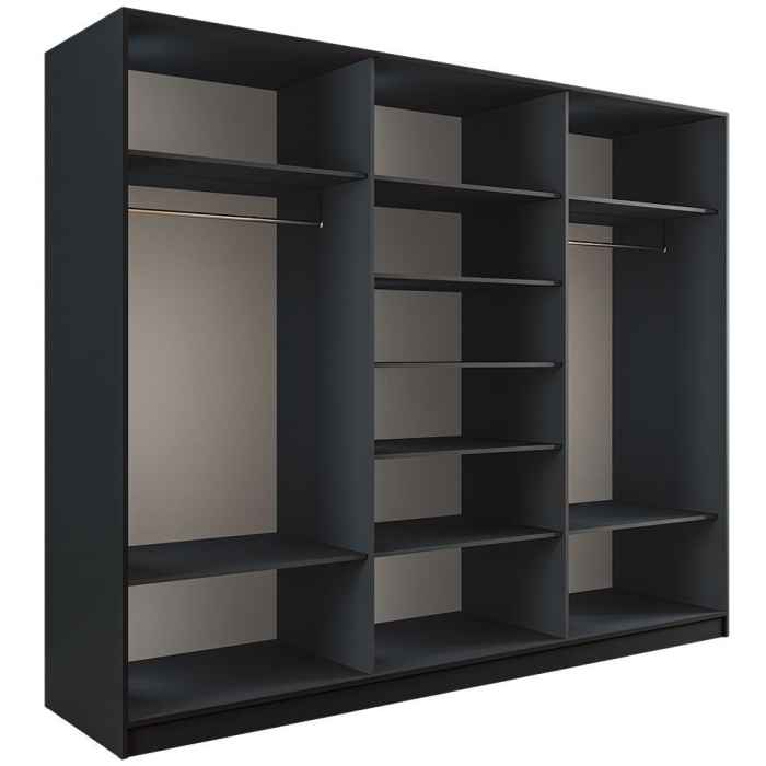 Шкафы-купе 3-х дверные, Шкаф-купе Эста 3-х дверный Стекла пудра/Доводчик 300х66х240