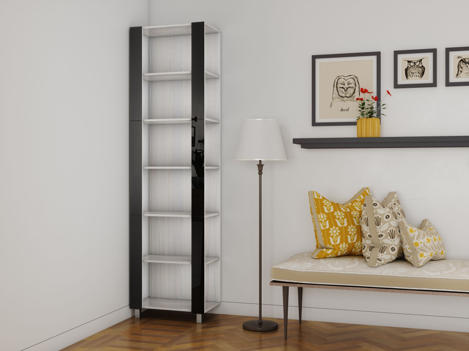 Открытые, Стеллаж модульный Универсальный 35х44х220 Черное стекло