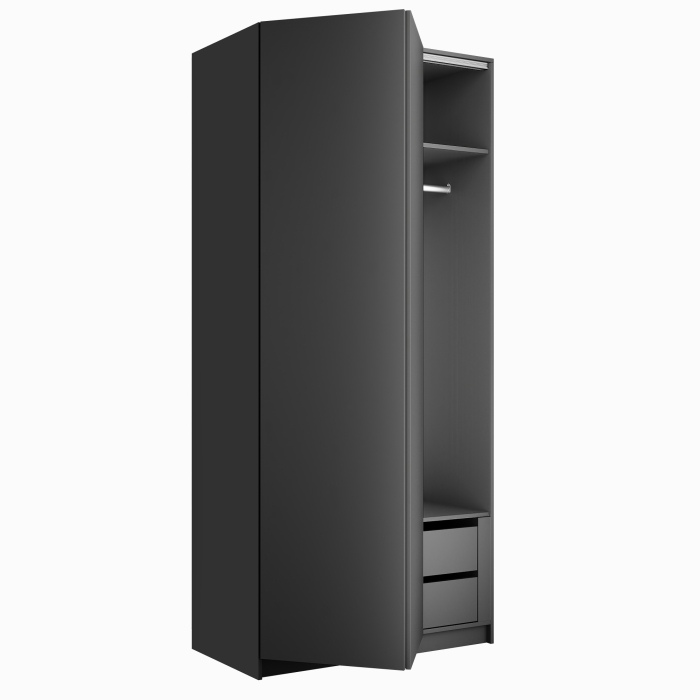 Шкафы распашные, Шкаф складной Е1 Локер ("Гармошка" с системой Push to Move/Левый)101х52,5х220 см, с модулем