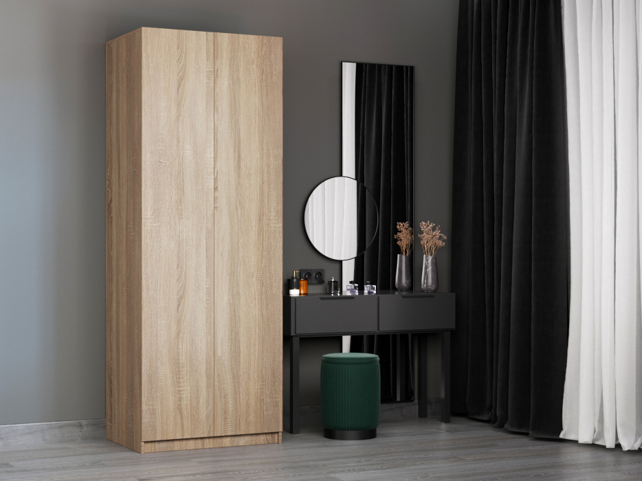 Шкафы распашные, Шкаф складной Е1 Локер ("Гармошка" с системой Push to Move/Правый)81х52.5х220 см, с модулем