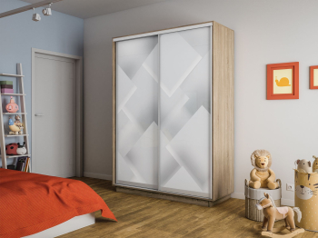 Шкаф-купе Экспресс 2-х дверный Фотопечать Квадрат Стекла 160х60х240